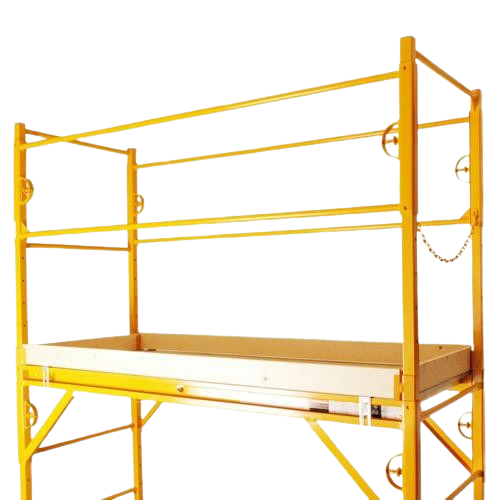 1000 lb capacity scaffolding with guard rail and outriggers available for rent at Black Hills Equipment Rentals in Spearfish, SD.