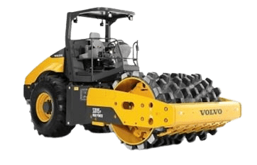 Volvo SD45 sheep’s foot roller compactor available for rent at Black Hills Equipment Rentals in Spearfish, SD.